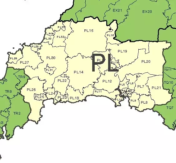 Plymouth Drains Service Areas Map